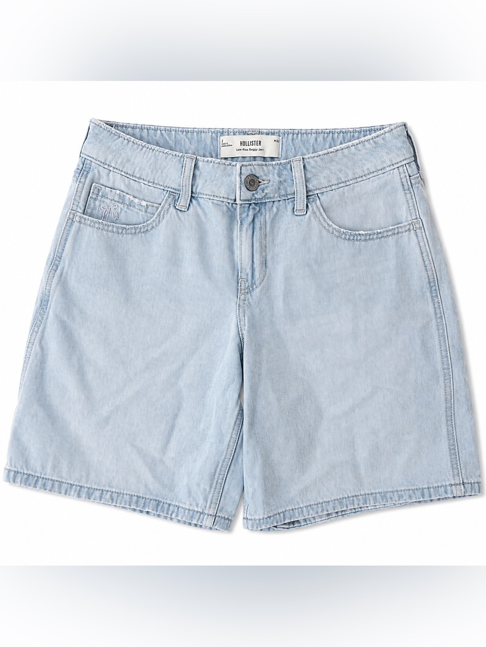 Hollister Low Rise Baggy Jorts with embroidered bow backpocket